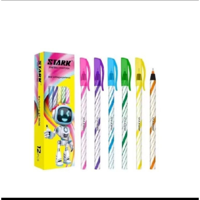 

pulpen Stark isi 12 warna campur tinta hitam sangat bagus