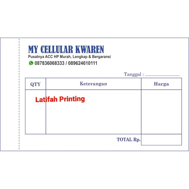 

Nota Penjualan / Nota Polos Murah / Nota Custom 2