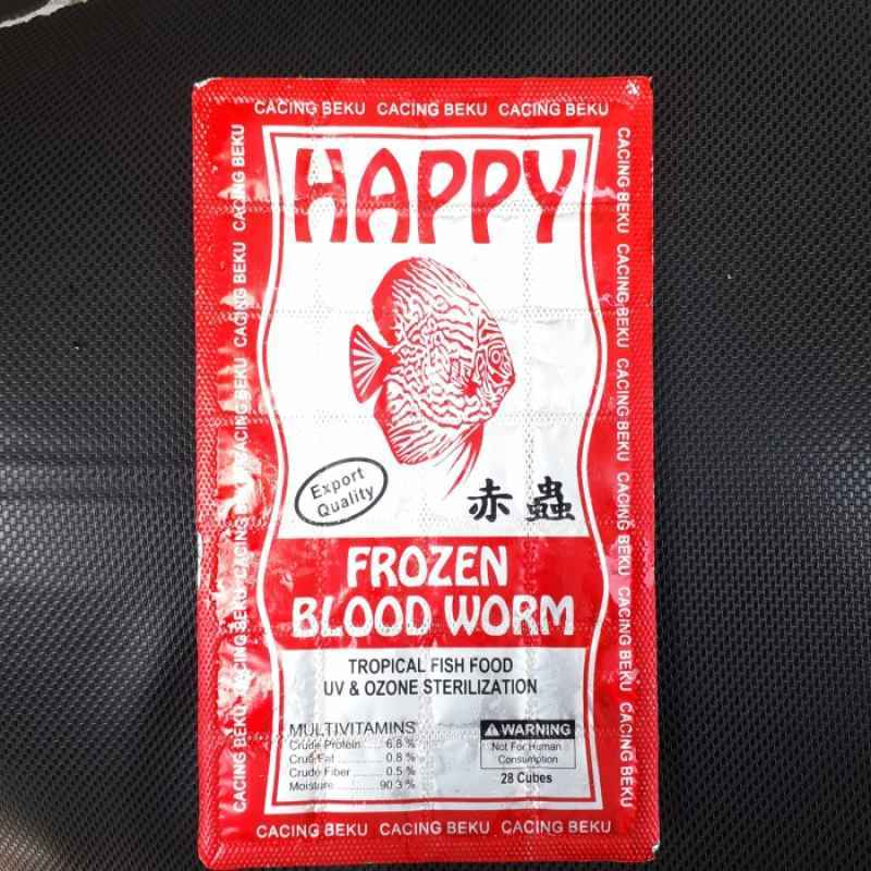 Cacing Beku Happy - Frozen Blood Worm / Happy Kapsul 100gr Cabek Ang Thang Beku Makanan Ikan Kecil