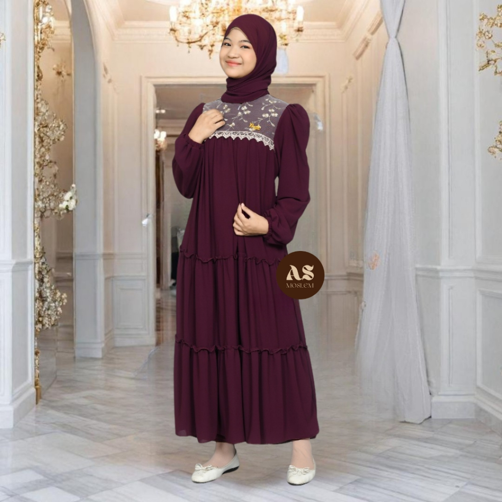 GAMIS  ANAK REMAJA TANGGUNG CERUTI BABYDOLL PREMIUM MIX TULLE TILLE BRUKAT BROKAT DAN RENDA HAWA