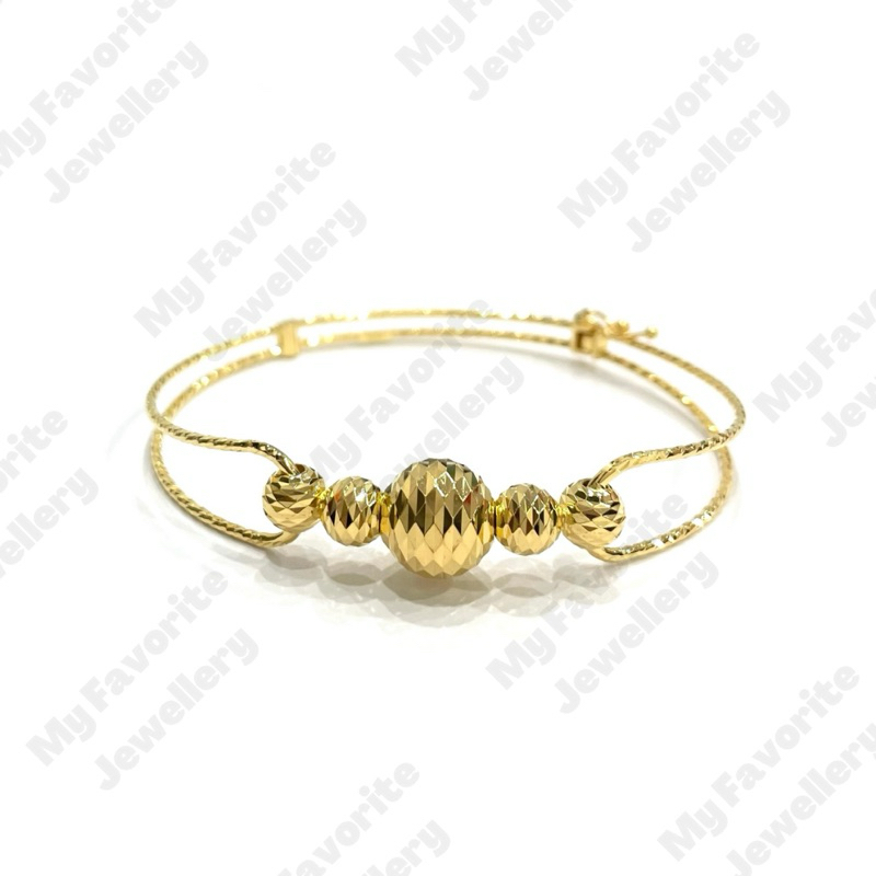 Gelang Bangle Bola Bola Double Emas Asli Kadar 875
