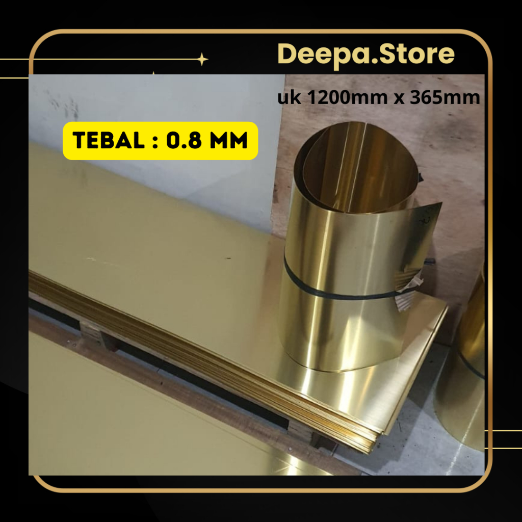 Plat Kuningan Lembaran 0.8mm x 1200mm x 365mm