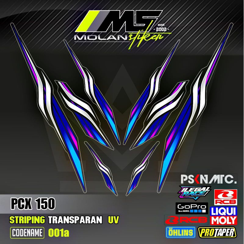 Decal Sticker Striping Variasi Transparan Uv PCX 150 2018-2021 Honda PCX Abs PCX Lokal Pcx 150 Thail