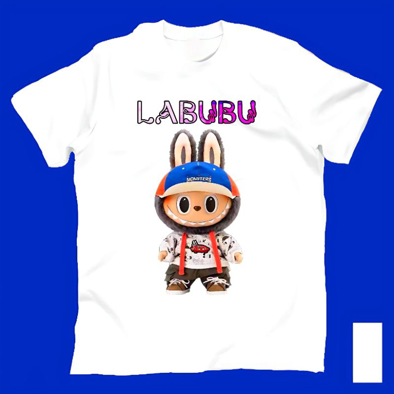Kaos Baju Tshirt Custom Anak Perempuan Wanita Cewek Laki Laki Cowok Dewasa Gambar Boneka Labubu Mons