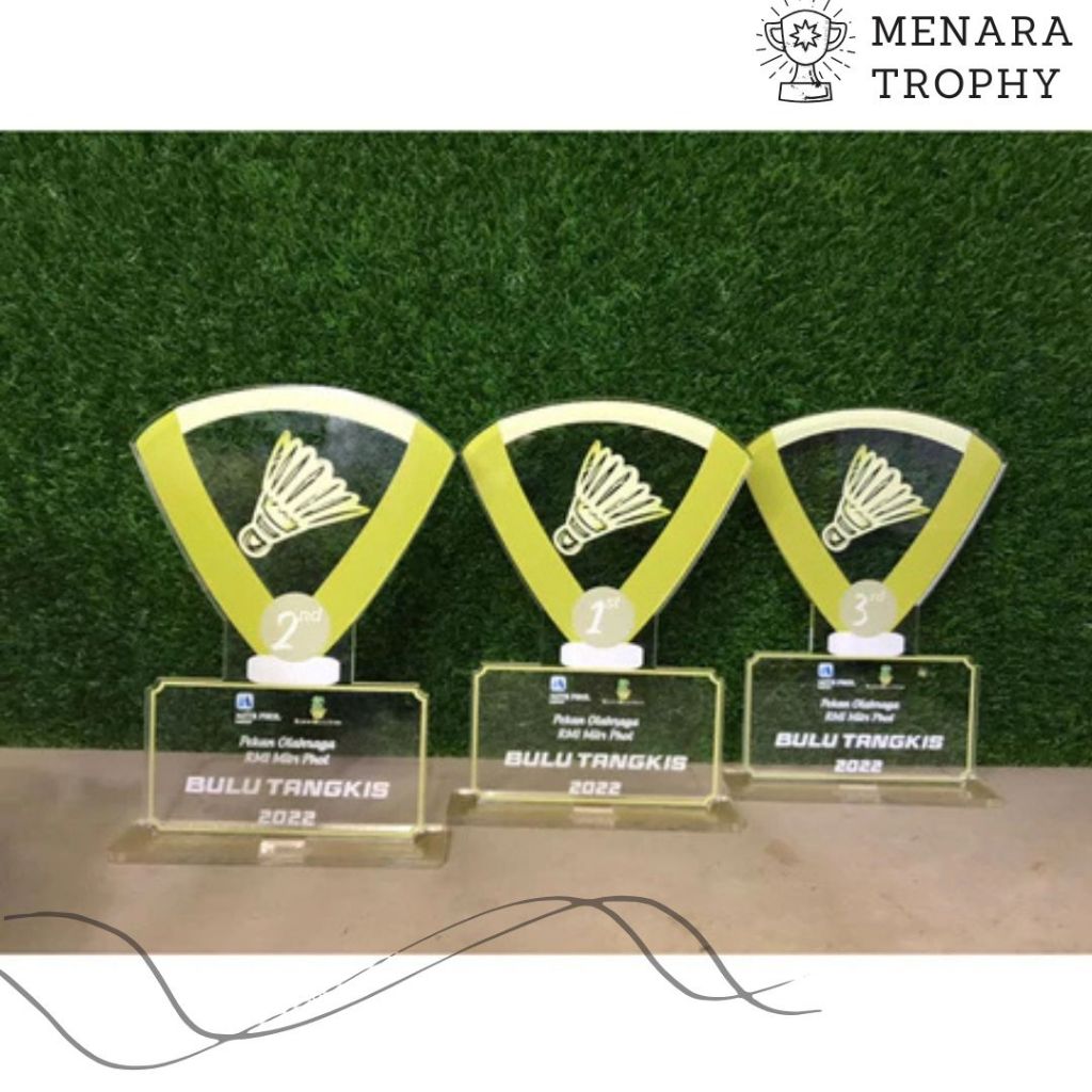 Piala Bulutangiks Piala Badminton Akrilik Custom