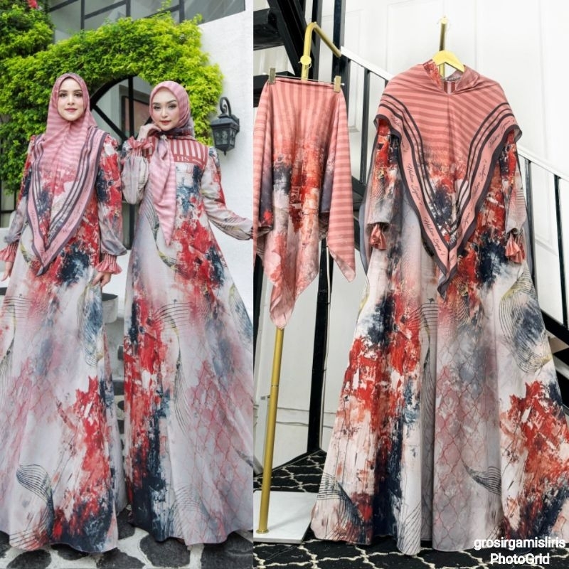 SALE STOKU‼️ Sarimbit Set Family Haliza Adreena 29 Ayda 46 by Haliza Syar'i Haliza Style| Gamis Umro