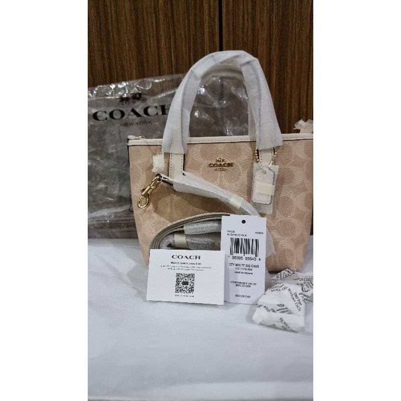 tas coach city mini tote signature