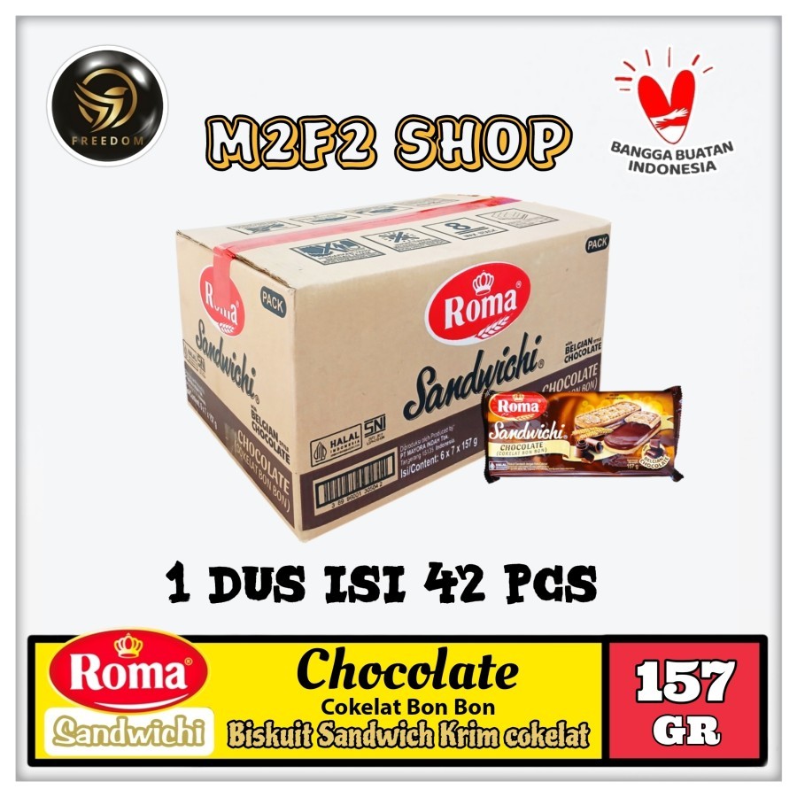 

Roma Biskuit Sandwichi Chocolate | Cokelat Bon Bon - 157 gr (Kemasan Karton)