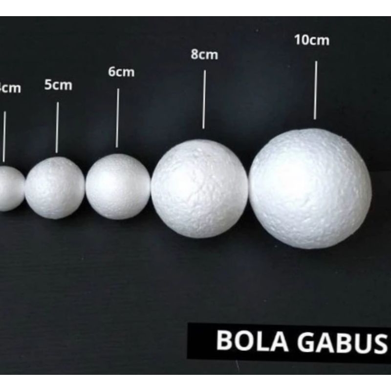 

Bola gabus ukuran diameter 10cm