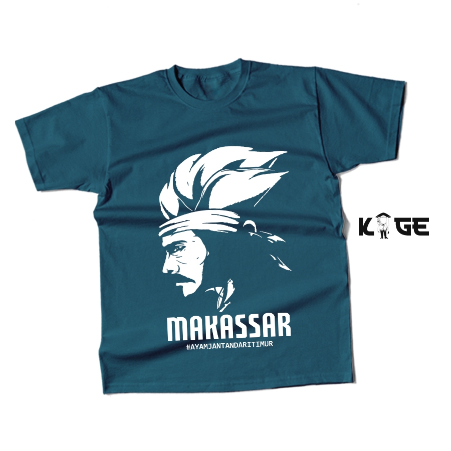 Kaos Baju Distro MAKASSAR AYAM JANTAN DARI TIMUR - Kaos Jawa Timur Sultan Hasanuddin KAOS KAGE