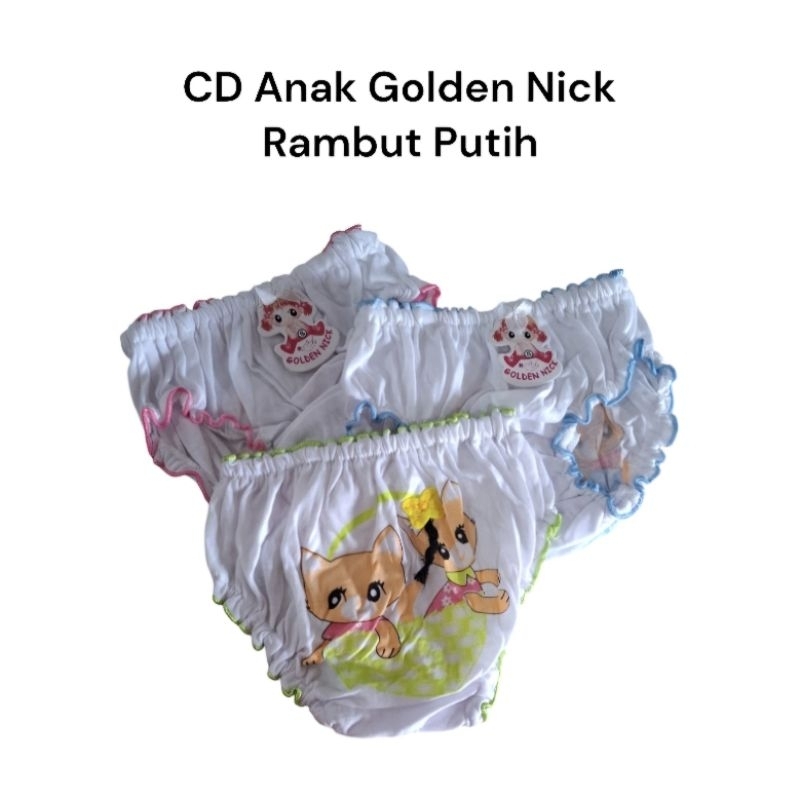 CD Anak Cewek Golden Nick Putih / Celana Dalam Anak