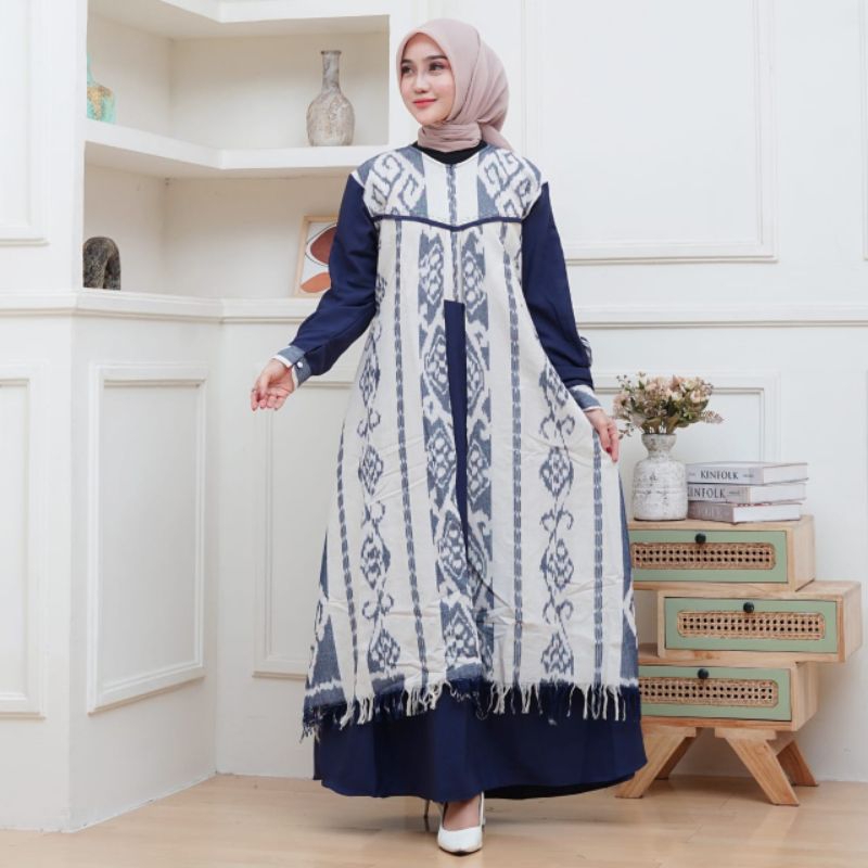 gamis syifa drees mix tenun troso original