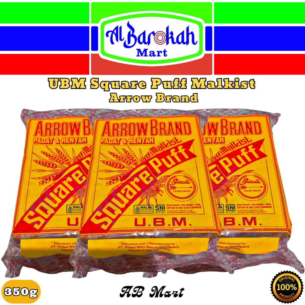 

UBM Biscuit Square Puff 350g Arrow Brand | Malkist Manis