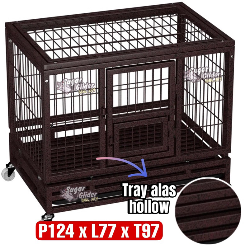 KANDANG ANJING TRAY HOLLOW BESI SUPER TEBAL KUAT DOG CAGE KANDANG KNOCK DOWN