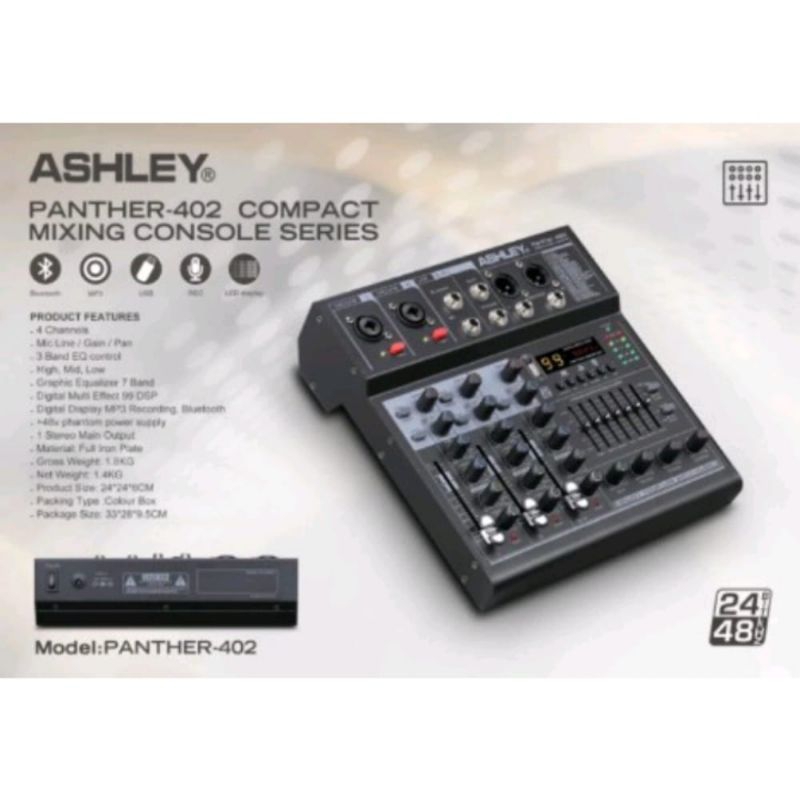 Mixer Ashley Panther 402 Mixing Console 4 Channel Original