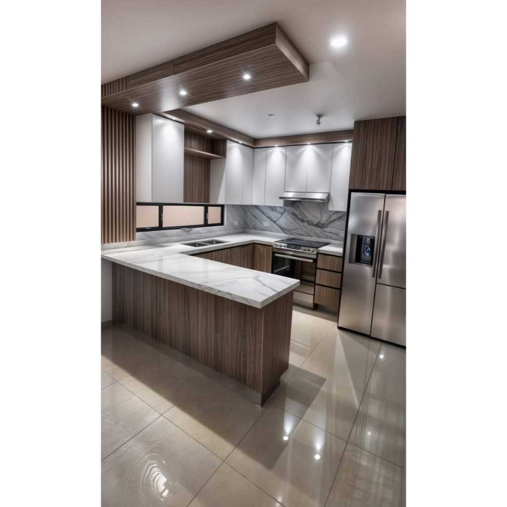 KITCHEN SET + MINI BAR MINIMALIS - DESAIN COSTUM