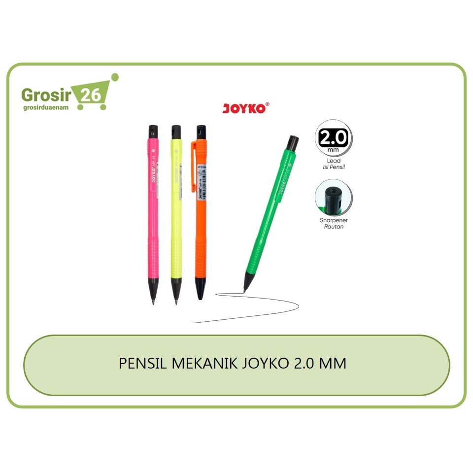 

(3 PCS) PENSIL MEKANIK JOYKO MP-49 MECHANICAL PENCIL 2.0 MM