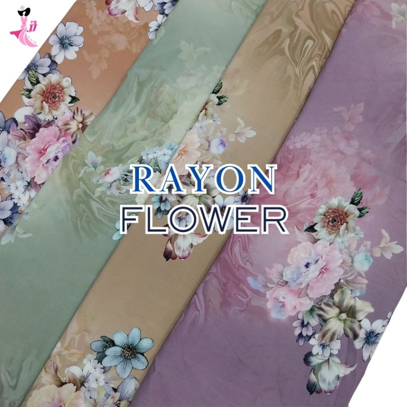 rayon kembang / rayon motif bunga / viscose premium / rayon motif abstrak / viscose premium / kain r