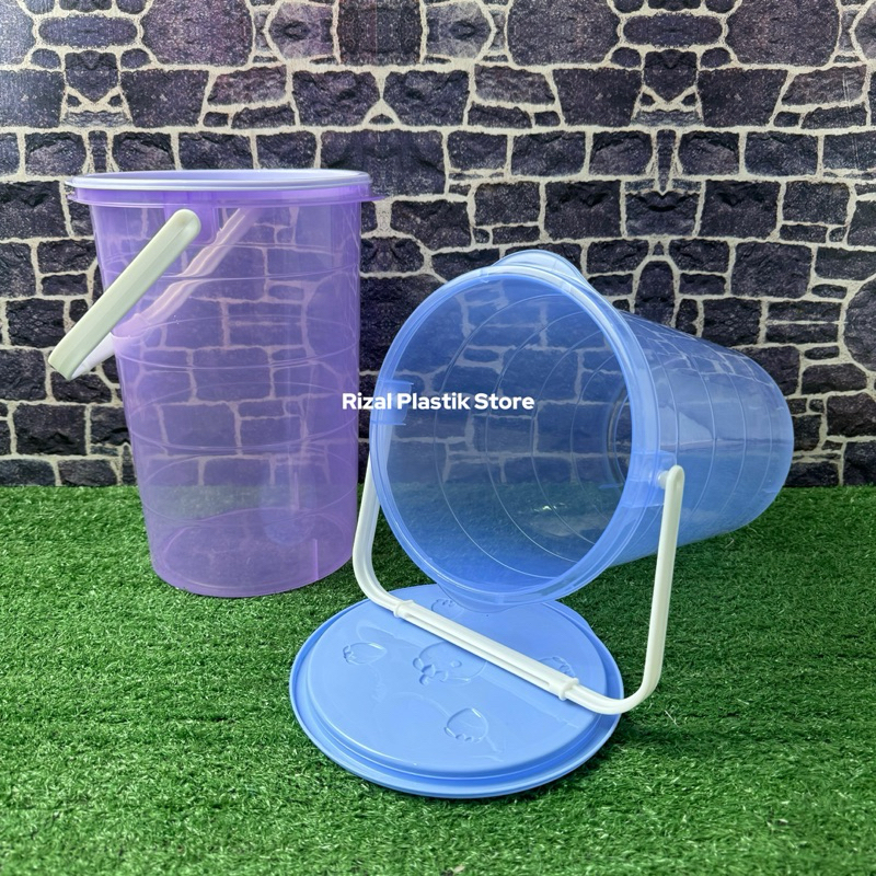 ( 3 PCS ) TOPLES BULAT GAGANG 5 LITER ERIKO/TOPLES MAKANAN/TOPLES BULAT WARNA PLASTIK/TOPLES SERBAGU
