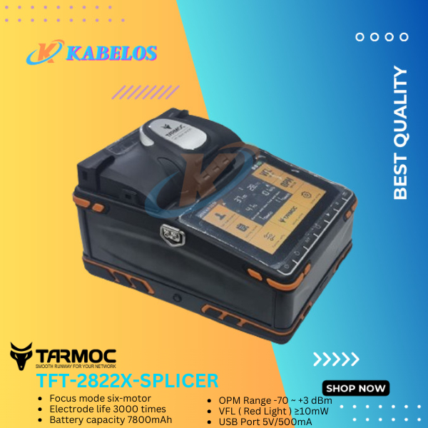 Tarmoc TFT-2822X-SPLICER | 6 Motor Fiber Optic Fusion Splicer  Alat Splicing