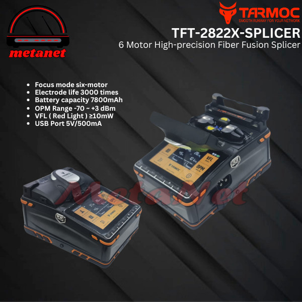 Tarmoc TFT-2822X-SPLICER | 6 Motor Fiber Optic Fusion Splicer  Alat Splicing