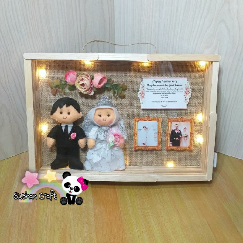 frame stickes kado wedding anniversary free lampu