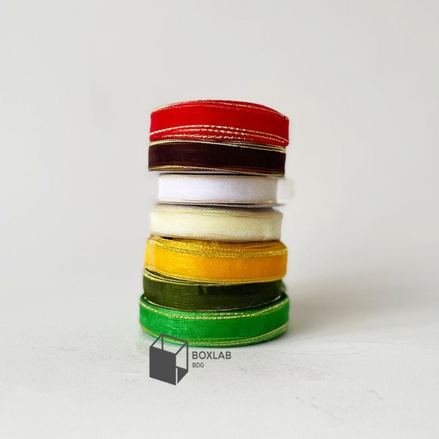 

Pita Organdi / Organza List Emas 1/2 inch, Pita Organdi 1.25 cm