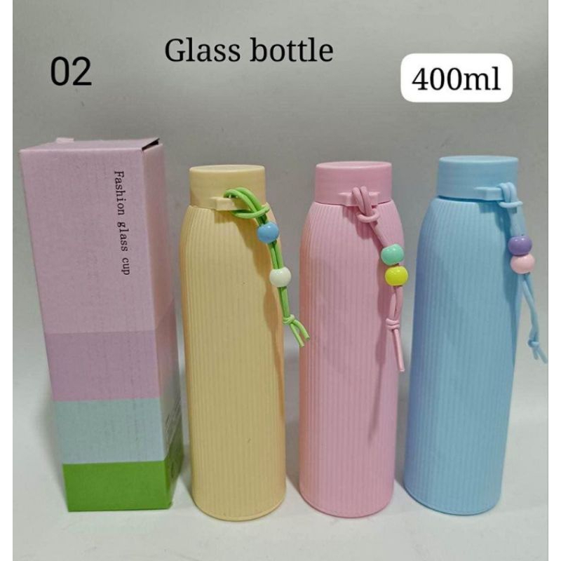 B ( B106 ) BOTOL SOUVENIR KACA GELOMBANG MANIK MACAROON KEMASAN DUS