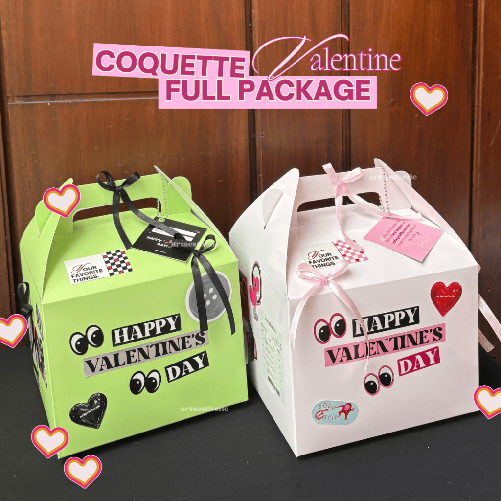 

[COQUETTE VALENTINE BOX FULL PACKAGE] Giftbox Valentine's Day Termasuk Isian Box | Kado Valentine | Hadiah Valentine by artaesthetic