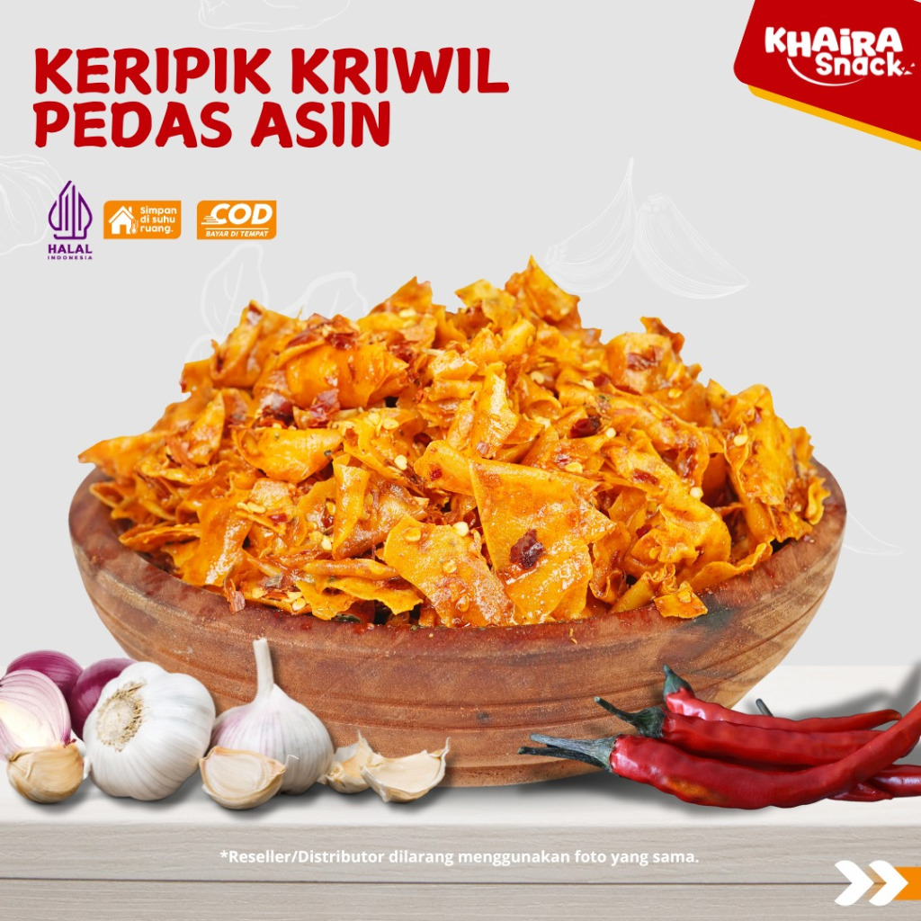 

Keripik Singkong Kriwil Pedas Asin / Khaira Snack