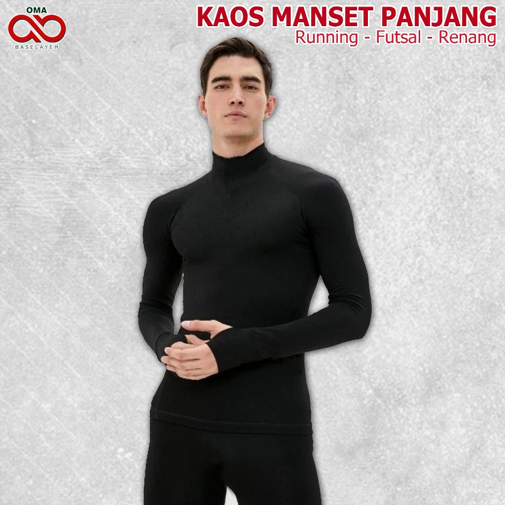 BEST SALE KAOS BASELAYER MANSET OLAHRAGA PRIA LAKI LAKI LENGAN PANJANG FUTSAL RENANG