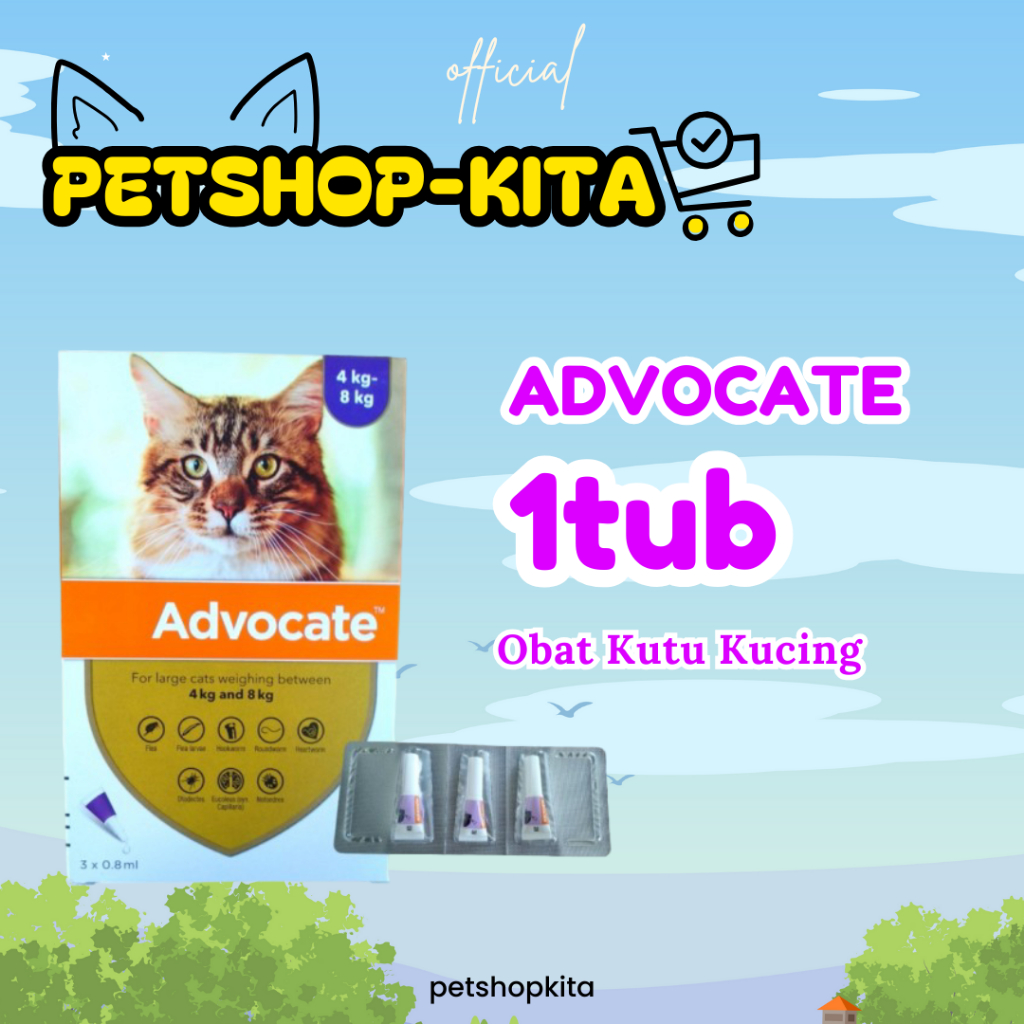 obat kutu kucing advocate 0.8ml advocate large 4 - 8kg