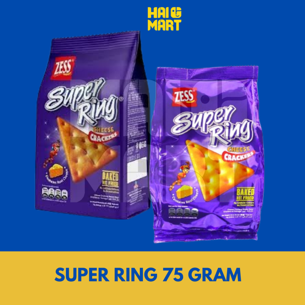 

ZESS SUPER RING CHEESE CRACKERS 75 GRAM BISKUIT KRAKERS KEJU