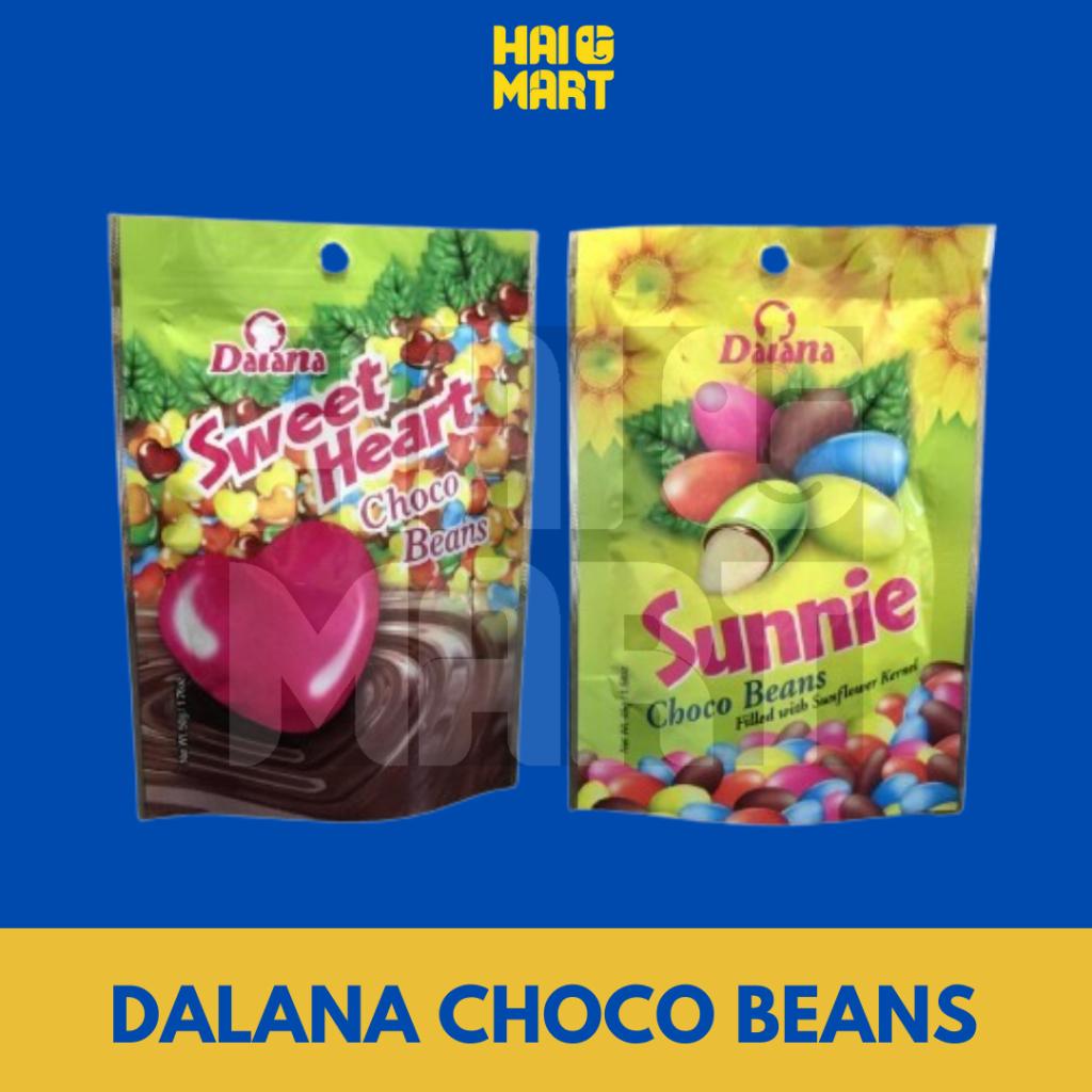 

DALANA CHOCO BEANS | DALANA SUNNIE CHOCO BEANS | DALANA SWEET HEART CHOCO BEANS 45 GRAM