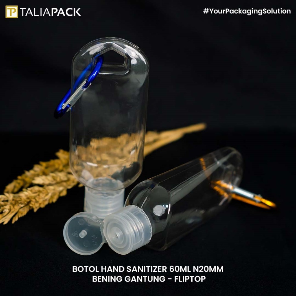 BOTOL HAND SANITIZER 60ML N20MM BENING GANTUNG - FLIPTOP/SPRAY HARGA GROSIR (100PCS)