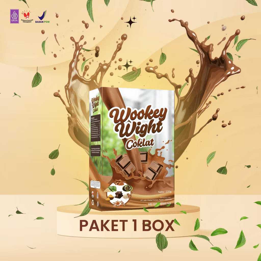 

Wookey Weight COKLAT - Susu Penambah Berat Badan 220gr Paket jamu