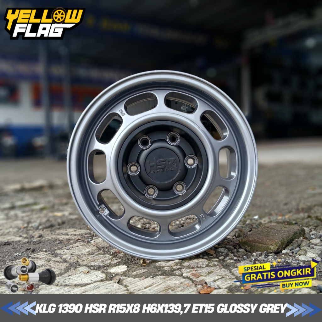 VELG MODEL KALENG RING 15 HSR KLG LUBANG 6X13,9 LEBAR 8 LEBAR 8 ET 15 GLOSSY GREY R15