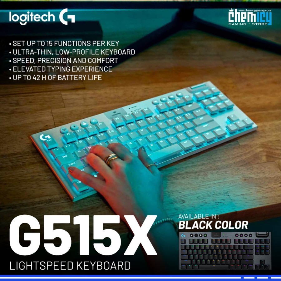 Logitech G915X / G915 X / G-915 X TKL Low Profile Lightspeed Wireless Mechanical Gaming Keyboard
