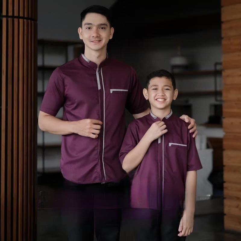 GAUZAN - (new 2025) Baju Koko Couple Ayah Anak Toyobo Premium Terbaru Lengan tangan panjang Warna Po