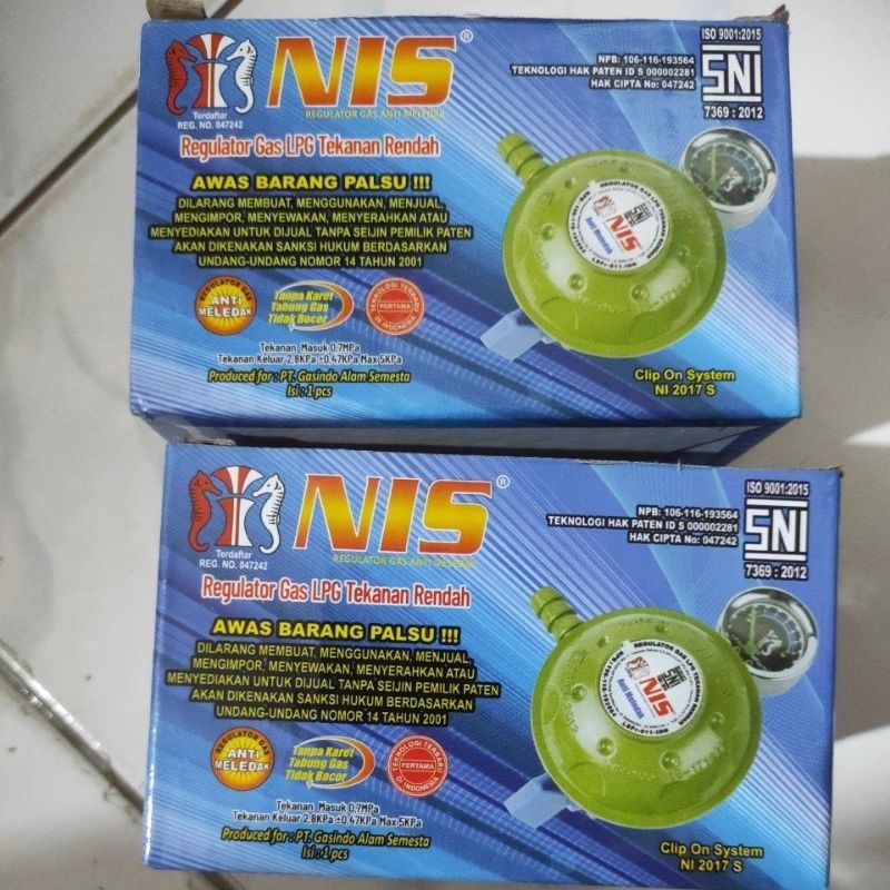 NIS Regulator Gas LPG Tekanan Rendah