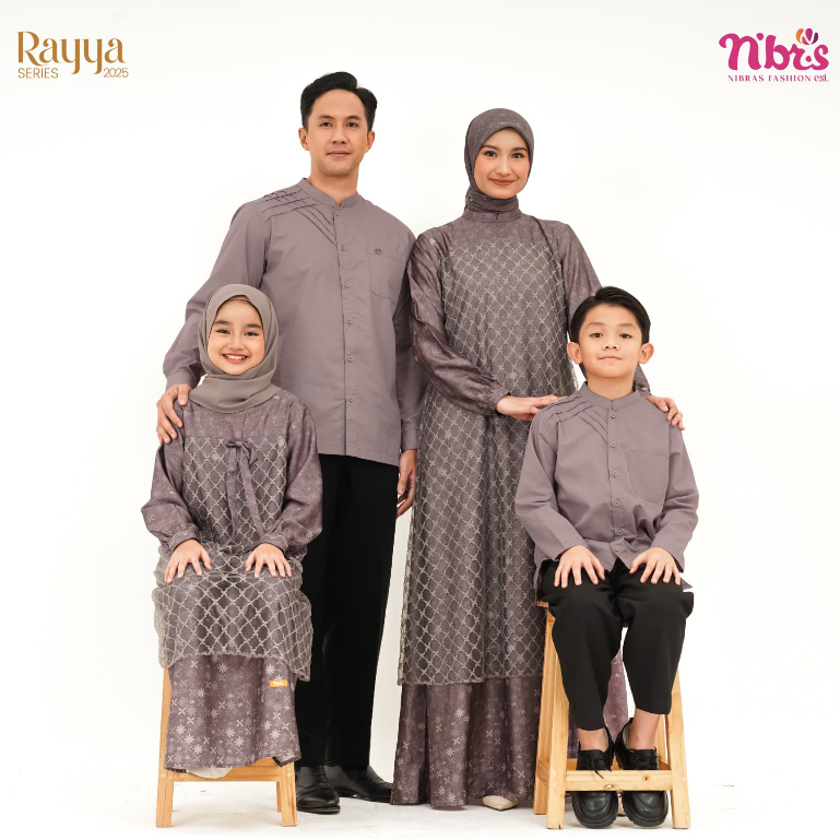 SARIMBIT NIBRAS JELITA PLUM FAMILY SERIES GAMIS BAJU BUSANA MUSLIM IBU WANITA ANAK PEREMPUAN KOKO KE