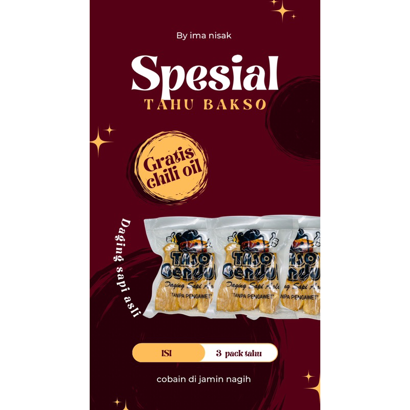 

Tahu Bakso Daging Premium ( 3 pack )