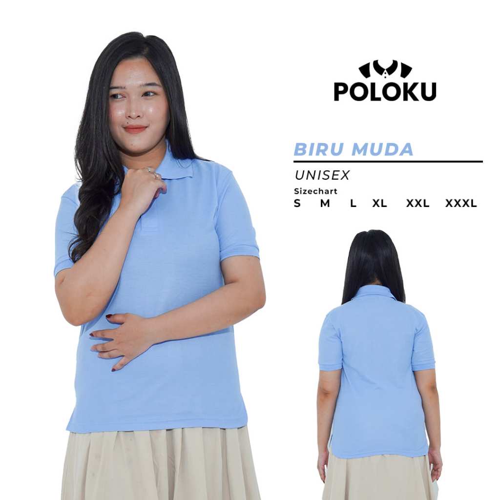 POLO SHIRT POLOS BIRU MUDA