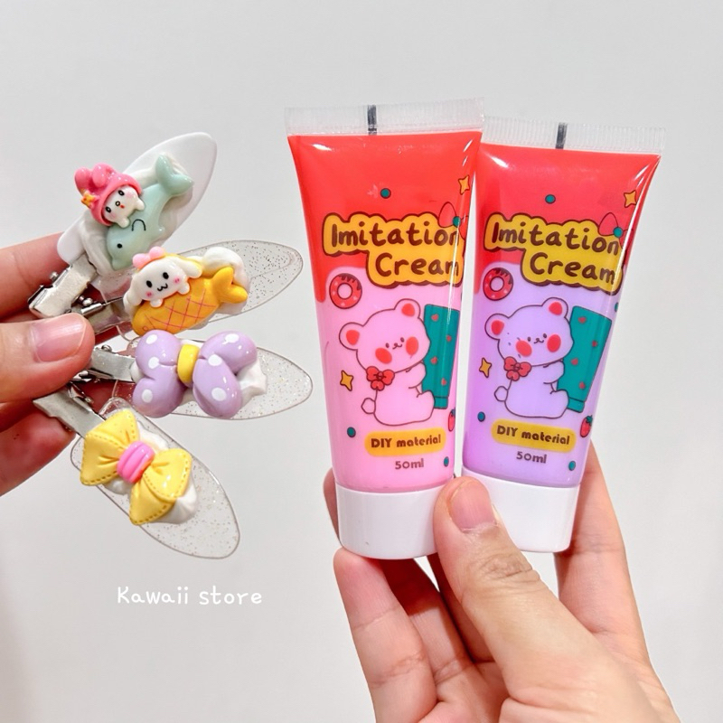 

50ml Cream Clay Liquid Glue DIY Imitation Lem Simulasi Krim Deco Hias Gantungan Kunci Case