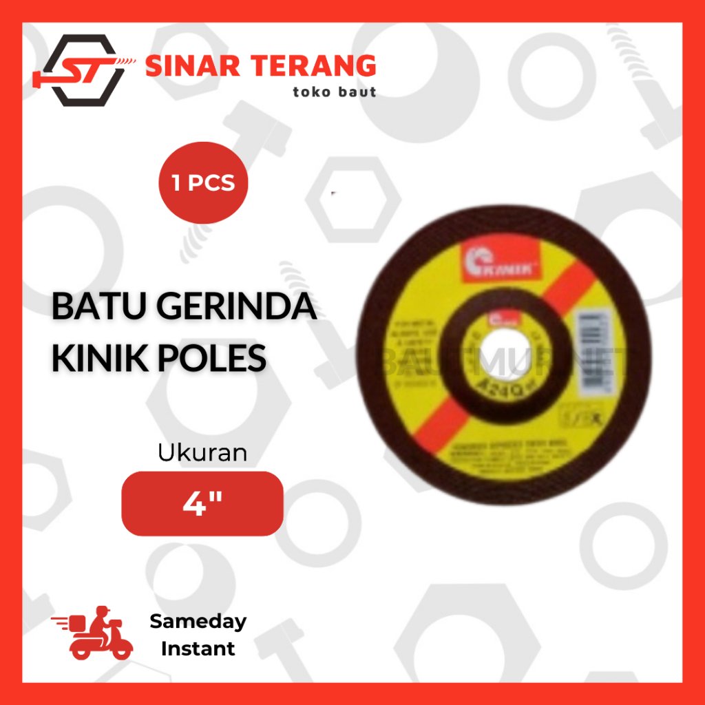 Batu Gerinda KINIK Poles 4" - Batu Gurinda Slep KINIK 100x6