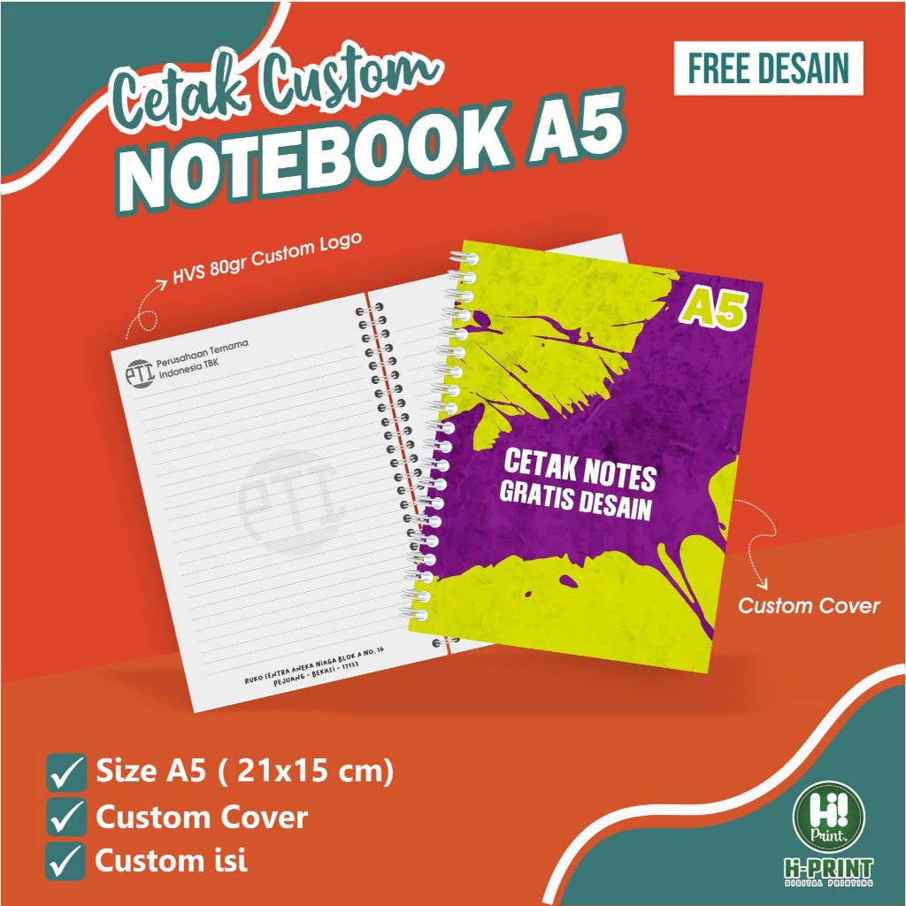 

Cetak Notebook A5 Custom Isi Bergaris