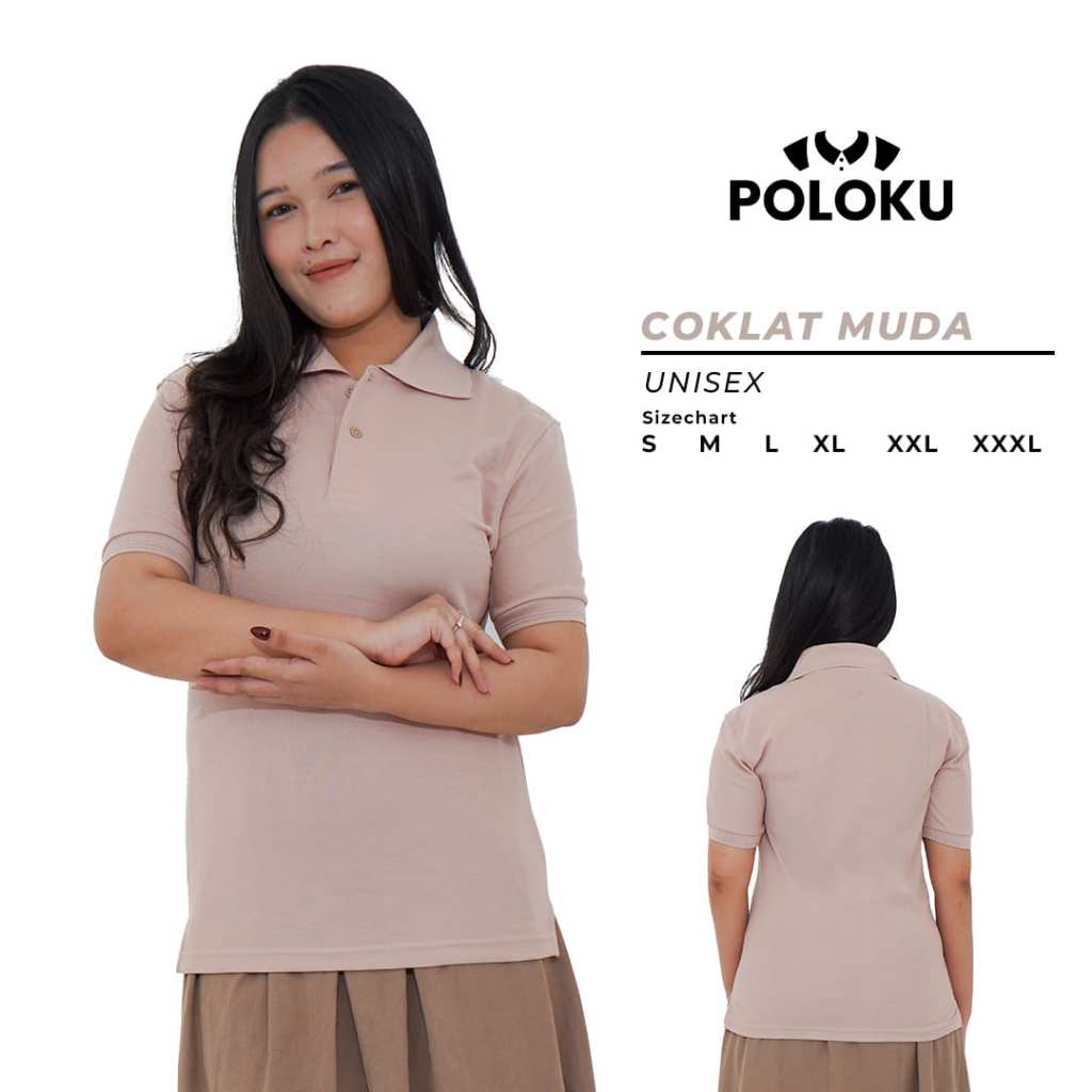 POLO SHIRT POLOS COKLAT MUDA