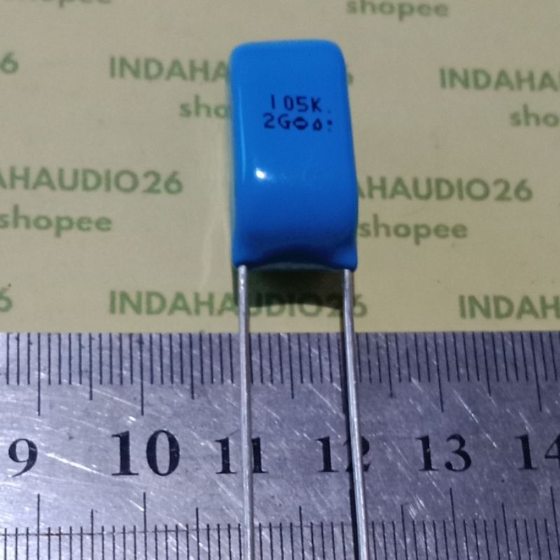 JAPAN 105K 2G 10mm KAKI TEMBAGA 105 1uf 400v milar kapasitor mylar 1000nf warna biru bukan 450v buka