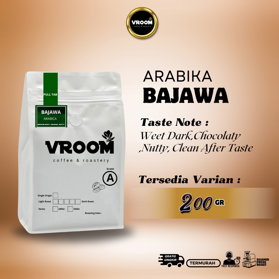 

Coffee Arabica Bajawa Ngada Flores Roasted Bean Arabika Kopi Biji Matang Bubuk 200gram