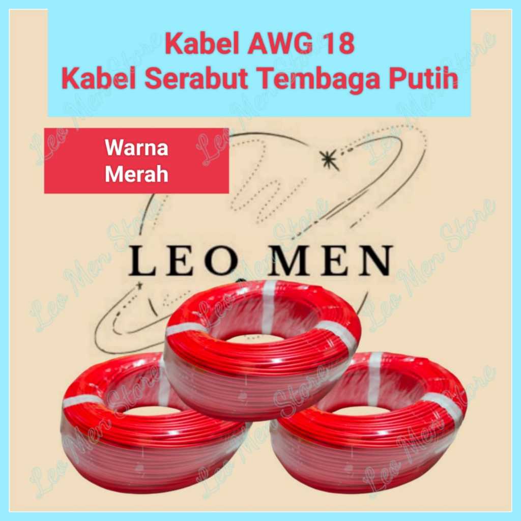 Kabel AWG 18~Kabel Serabut AWG 18~TINNED CU~Tembaga Putih~MERAH